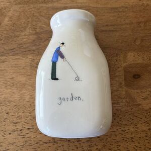 Beth Mueller Handmade Handpainted “Garden”Vase‎ Man Gardening